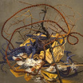 <p>Joan Wadleigh Curran<br /><em>Debris</em><br />Oil on canvas<br />30" x 30"</p>