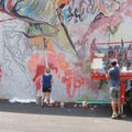 <p><span style="font-size: 80%;">One week to go on Robert Goodman's mural project.</span></p>