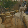 <p>2005<br />Interior with Two Chairs and Sofa<br />Oil on linen<br />28" x 25"</p>