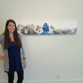 <p><span style="font-size: 80%;">Gallery Assistant Jennifer Bickel by <em>Love at the Matterhorn</em></span></p>
