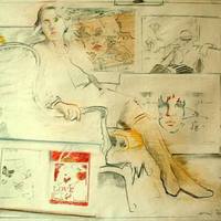 <p>Larry Rivers <br />In the Artist's Studio<br />1982<br />Color Pencil on Paper<br />26 1/2" x 30 1/2"</p>