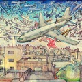 <p>Hiro Sakaguchi<br /><em>School of Pinwheel Airplanes</em><br />2009<br />Oil on canvas<br />28" x 36"</p>