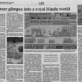 <p><span style="font-size: 80%;"><em>New York Times </em>article depicting this series of <em>Maharaja Man Singh of Jaipur Paying Homage to Bahucharji </em></span></p>